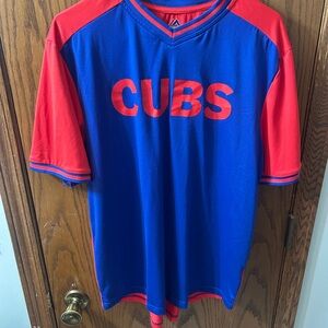 Majestic Chicago Cubs Red and Blue Cool Base Jersey